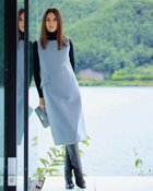 【ドゥクラッセ/DoCLASSE】のカシミヤ混ウールリバー・2WAYドレス グレーブルー|ID: prp329100004934425 ipo3291000000037102783