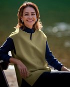 【ドゥクラッセ/DoCLASSE】のミラノリブ・透かし柄デザインベスト ピスタチオ|ID: prp329100004934426 ipo3291000000037102788