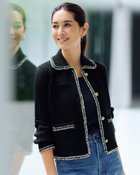 【ドゥクラッセ/DoCLASSE】のワイドリブ・ブレードニットジャケット ブラック|ID: prp329100004934443 ipo3291000000037098515