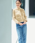 【ドゥクラッセ/DoCLASSE】のワイドリブ・ブレードニットジャケット エクルー|ID: prp329100004934443 ipo3291000000037098516