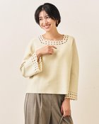 【ドゥクラッセ/DoCLASSE】の総針編み・アイレットセーター アイボリー|ID: prp329100004934446 ipo3291000000037246682