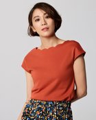 【ドゥクラッセ/DoCLASSE】のスカラップ衿/フレンチ袖・ドゥクラッセTシャツ コニャック|ID: prp329100004934468 ipo3291000000037257587