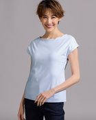 【ドゥクラッセ/DoCLASSE】のスカラップ衿/フレンチ袖・ドゥクラッセTシャツ ペールブルー|ID: prp329100004934468 ipo3291000000037257588