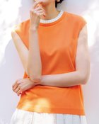 【ドゥクラッセ/DoCLASSE】のUVニット・タックフリルプルオーバー オレンジ|ID: prp329100004934471 ipo3291000000037034178