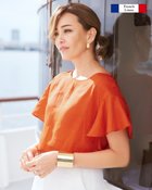 【ドゥクラッセ/DoCLASSE】の21番フレンチリネン・ラッフル袖ブラウス オレンジ|ID: prp329100004934477 ipo3291000000037257613