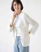 【ドゥクラッセ/DoCLASSE】のツイーディニット・トリムカーディガン オフホワイト|ID: prp329100004934482 ipo3291000000037102871