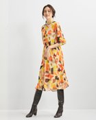 【ドゥクラッセ/DoCLASSE】の2WAY衿・プリントシフォンワンピース オレンジパターン|ID: prp329100004934487 ipo3291000000037034242