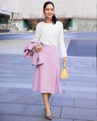 【ドゥクラッセ/DoCLASSE】の二重織りカルゼ・フレアスカート ライラック|ID: prp329100004934489 ipo3291000000037102891