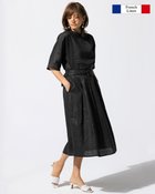 【ドゥクラッセ/DoCLASSE】のフレンチリネン・ベルト付きスカート/ミディ ブラック|ID: prp329100004934496 ipo3291000000037034278