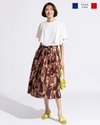 【ドゥクラッセ/DoCLASSE】のフレンチリネン・ベルト付きスカート/ミディ ブラウンパターン|ID: prp329100004934496 ipo3291000000037034279