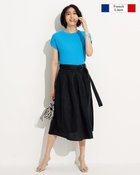 【ドゥクラッセ/DoCLASSE】のフレンチリネン・ベルト付きスカート/ミディ ブラック2|ID: prp329100004934496 ipo3291000000037034280