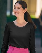 【ドゥクラッセ/DoCLASSE】のハイカウントコットン・ラウンドネック/長袖 ブラック|ID: prp329100004934505 ipo3291000000037094258