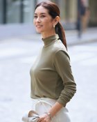 【ドゥクラッセ/DoCLASSE】のハイカウントコットン・ハイネック/長袖 カーキ|ID: prp329100004934508 ipo3291000000037102926