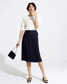 【ドゥクラッセ/DoCLASSE】のドレープアセテート・ベルト付きスカート ミッドナイトブルー|ID: prp329100004934527 ipo3291000000037034397