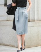 【ドゥクラッセ/DoCLASSE】のドレープアセテート・ベルト付きスカート ペールブルー|ID: prp329100004934527 ipo3291000000037034398
