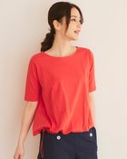 【ドゥクラッセ/DoCLASSE】のドローコード付ボートネック/5分袖・ドゥクラッセTシャツ レッド|ID: prp329100004934528 ipo3291000000037034400