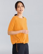 【ドゥクラッセ/DoCLASSE】のドローコード付ボートネック/5分袖・ドゥクラッセTシャツ ライトオレンジ|ID: prp329100004934528 ipo3291000000037034401