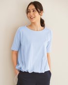 【ドゥクラッセ/DoCLASSE】のドローコード付ボートネック/5分袖・ドゥクラッセTシャツ ペールブルー|ID: prp329100004934528 ipo3291000000037034402