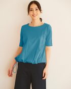 【ドゥクラッセ/DoCLASSE】のドローコード付ボートネック/5分袖・ドゥクラッセTシャツ アクア|ID: prp329100004934528 ipo3291000000037034403