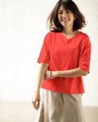 【ドゥクラッセ/DoCLASSE】の抜け感Vネック/5分袖・ドゥクラッセTシャツ スカーレット|ID: prp329100004934542 ipo3291000000037034451