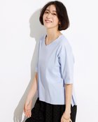 【ドゥクラッセ/DoCLASSE】の抜け感Vネック/5分袖・ドゥクラッセTシャツ ペールブルー|ID: prp329100004934542 ipo3291000000037034453