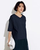 【ドゥクラッセ/DoCLASSE】の抜け感Vネック/5分袖・ドゥクラッセTシャツ ミッドナイトブルー|ID: prp329100004934542 ipo3291000000037034454