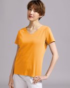 【ドゥクラッセ/DoCLASSE】のVネック/半袖・ドゥクラッセTシャツ ライトオレンジ|ID: prp329100004934544 ipo3291000000037140367