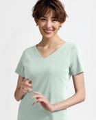 【ドゥクラッセ/DoCLASSE】のVネック/半袖・ドゥクラッセTシャツ グリーングレー|ID: prp329100004934544 ipo3291000000037257759