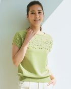 【ドゥクラッセ/DoCLASSE】のレース使い・ミックスコットンニット ペールグリーン|ID: prp329100004934546 ipo3291000000037140399