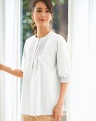 【ドゥクラッセ/DoCLASSE】のピンタックデザイン・パフ袖ブラウス ホワイト|ID: prp329100004934558 ipo3291000000037140422
