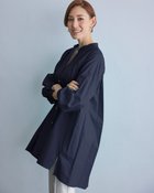 【ドゥクラッセ/DoCLASSE】のコットンローン・バンドカラーギャザーシャツ ミッドナイトブルー|ID: prp329100004934559 ipo3291000000037094294