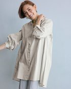 【ドゥクラッセ/DoCLASSE】のコットンローン・バンドカラーギャザーシャツ ライトグレー|ID: prp329100004934559 ipo3291000000037094295