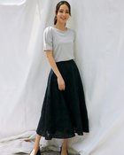 【ドゥクラッセ/DoCLASSE】のコットンローン・カットワークフレアスカート ブラック|ID: prp329100004934560 ipo3291000000037140428