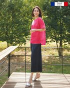 【ドゥクラッセ/DoCLASSE】のフレンチリネン・はしごレースTブラウス フューシャピンク|ID: prp329100004934563 ipo3291000000037257781