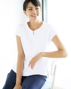 【ドゥクラッセ/DoCLASSE】のパールネック/フレンチ袖・ドゥクラッセT ホワイト2|ID: prp329100004934569 ipo3291000000037103049