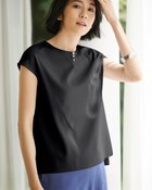 【ドゥクラッセ/DoCLASSE】のパールネック/フレンチ袖・ドゥクラッセT ブラック2|ID: prp329100004934569 ipo3291000000037103051