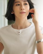 【ドゥクラッセ/DoCLASSE】のパールネック/フレンチ袖・ドゥクラッセT グレー/ライトグレー|ID: prp329100004934569 ipo3291000000037142609