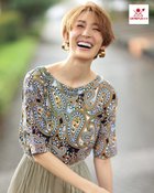 【ドゥクラッセ/DoCLASSE】のUVスラブ・タック入りボートネック ペイズリー|ID: prp329100004934570 ipo3291000000037246728