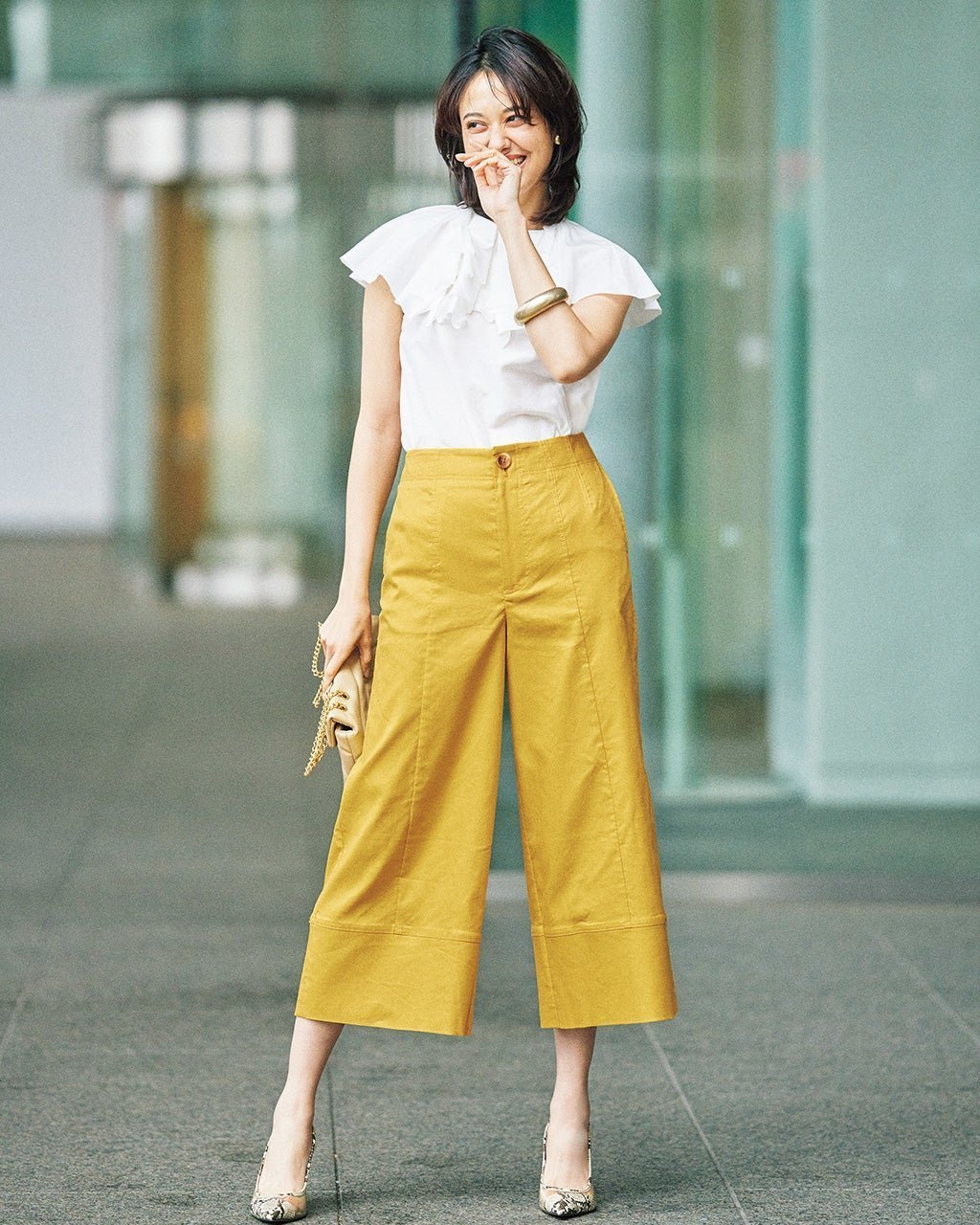 【ドゥクラッセ/DoCLASSE】の艶ストレッチリネン・ワイドパンツ インテリア・キッズ・メンズ・レディースファッション・服の通販 founy(ファニー) 　ファッション　Fashion　レディースファッション　Fashion for Women　パンツ　Pants & Trousers　なめらか　Smooth, Silky Texture　ストレッチ　Stretch, Stretchy Fabric　リネン　Linen, Linen Fabric　ワイド　Wide, Wide Fit　エレガント 上品　Elegant　マスタード|ID: prp329100004934571 ipo3291000000037034583