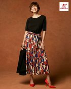 【ドゥクラッセ/DoCLASSE】の異素材コンボ・ワンピース/5分袖 ブラウンマルチ|ID: prp329100004934573 ipo3291000000037140464
