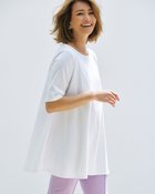 【ドゥクラッセ/DoCLASSE】のフレアAライン/5分袖・ドゥクラッセTシャツファイン 人気、トレンドファッション・服の通販 founy(ファニー) ファッション Fashion レディースファッション Fashion for Women トップス・カットソー Cut & Sew Tops シャツ・ブラウス・オフィスカジュアル Elegant Blouses & Button-Ups ロングTシャツ・Tシャツ Longline T-Shirts & Tees カットソー・ベーシックTシャツ Cut-and-Sewn Tops / Stretch Tees & Basics カットソー Cut and Sewn Top 抗菌 Antibacterial, Bacteria-Resistant ダブル Double, Double-Breasted なめらか Smooth, Silky Texture フレア Flare, Flared フロント Front, Front Design ベーシック Basic, Essential エレガント 上品 Elegant thumbnail ホワイト|ID: prp329100004934574 ipo3291000000037034595