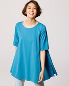 【ドゥクラッセ/DoCLASSE】のフレアAライン/5分袖・ドゥクラッセTシャツファイン 人気、トレンドファッション・服の通販 founy(ファニー) ファッション Fashion レディースファッション Fashion for Women トップス・カットソー Cut & Sew Tops シャツ・ブラウス・オフィスカジュアル Elegant Blouses & Button-Ups ロングTシャツ・Tシャツ Longline T-Shirts & Tees カットソー・ベーシックTシャツ Cut-and-Sewn Tops / Stretch Tees & Basics カットソー Cut and Sewn Top 抗菌 Antibacterial, Bacteria-Resistant ダブル Double, Double-Breasted なめらか Smooth, Silky Texture フレア Flare, Flared フロント Front, Front Design ベーシック Basic, Essential エレガント 上品 Elegant thumbnail アクア|ID: prp329100004934574 ipo3291000000037034597