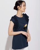 【ドゥクラッセ/DoCLASSE】のフリルデザイン・フレンチ袖プルオーバー ミッドナイトブルー|ID: prp329100004934576 ipo3291000000037034603