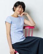 【ドゥクラッセ/DoCLASSE】のボートネック/フレンチ袖・ドゥクラッセTシャツ(58cm丈) ペールブルー|ID: prp329100004934583 ipo3291000000037034636