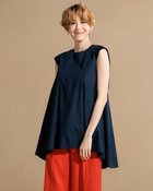 【ドゥクラッセ/DoCLASSE】の高密度コットン・タックフレアブラウス ネイビー|ID: prp329100004934586 ipo3291000000037034666