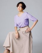 【ドゥクラッセ/DoCLASSE】のスカラップ/5分袖・ドゥクラッセTシャツ バイオレット|ID: prp329100004934587 ipo3291000000037257848