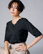 【ドゥクラッセ/DoCLASSE】のスカラップ/5分袖・ドゥクラッセTシャツ ブラック|ID: prp329100004934587 ipo3291000000037257850