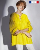 【ドゥクラッセ/DoCLASSE】の甘織りリネン・キーネックブラウス イエロー|ID: prp329100004934593 ipo3291000000037103085