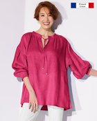 【ドゥクラッセ/DoCLASSE】の甘織りリネン・キーネックブラウス フューシャピンク|ID: prp329100004934593 ipo3291000000037103086