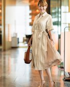 【ドゥクラッセ/DoCLASSE】の艶デニム・異素材デザインシャツドレス 人気、トレンドファッション・服の通販 founy(ファニー) ファッション Fashion レディースファッション Fashion for Women ワンピース Dresses フォーマル・パーティードレス・結婚式用ドレス Elegant & Casual Dresses デニム Denim, Jeans Material thumbnail ベージュ|ID: prp329100004934597 ipo3291000000037034713